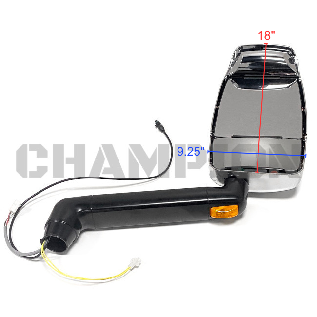 Thor RV Velvac Euromax Mirror Head Heated, Passenger (RH), Chrome & Black 08734319 | Champion RV Parts