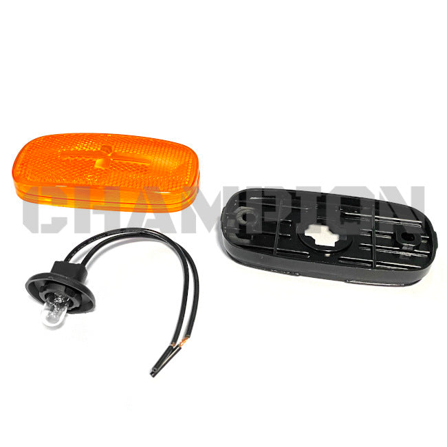 Thor RV Amber Marker Light 4" x 2" w/ Black Base 08685923 | Champion RV Parts