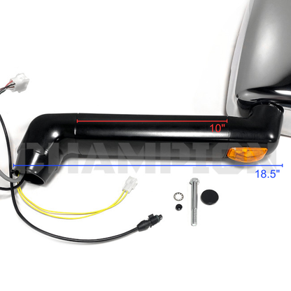 Thor RV Velvac Euromax Mirror Head Heated, Driver (LH), Chrome & Black 08734318 | Champion RV Parts