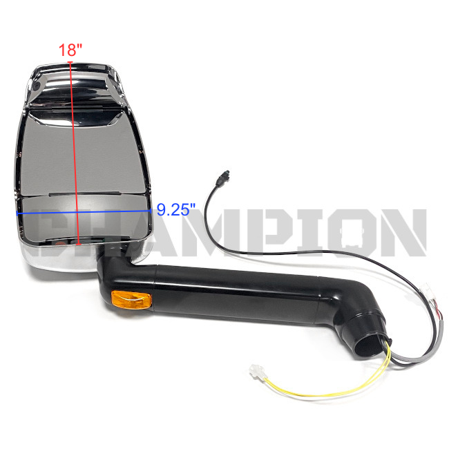 Thor RV Velvac Euromax Mirror Head Heated, Driver (LH), Chrome & Black 08734318 | Champion RV Parts