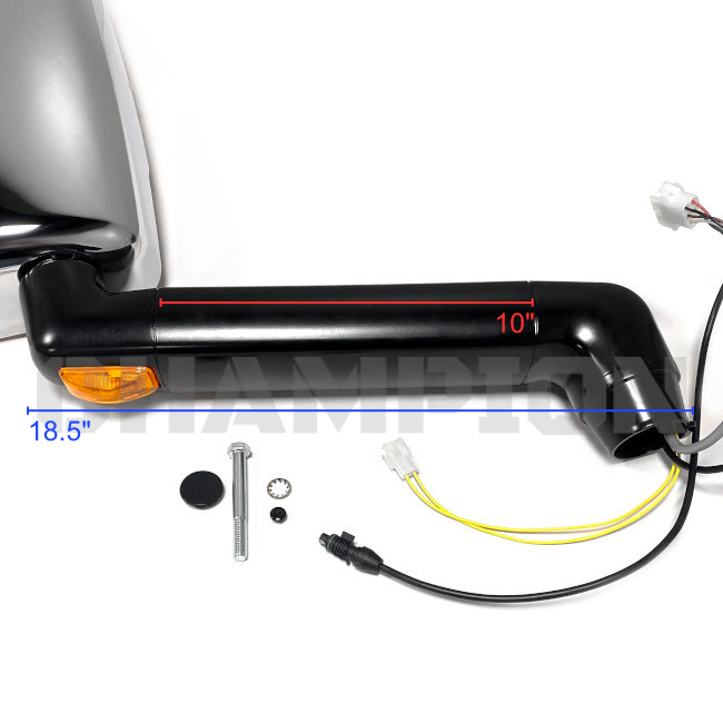 Thor RV Velvac Euromax Mirror Head Heated, Passenger (RH), Chrome & Black 08734319 | Champion RV Parts