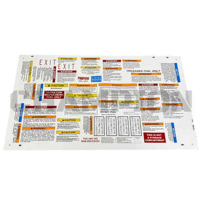 Thor RV Replacement Label Sheet 0334729 | Champion RV Parts